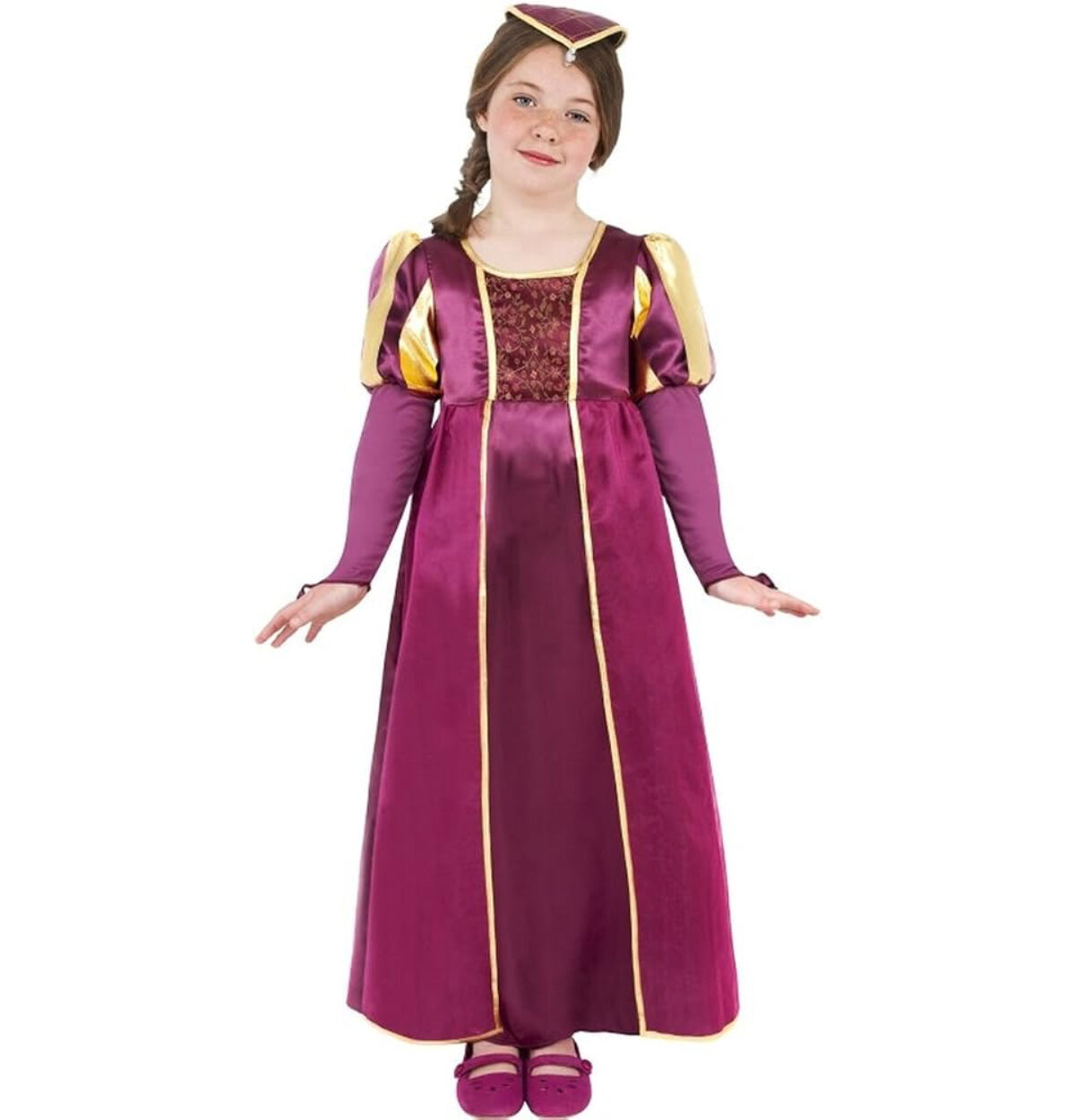 Purple Tudor Girl Child Costume Medium (8-10)
