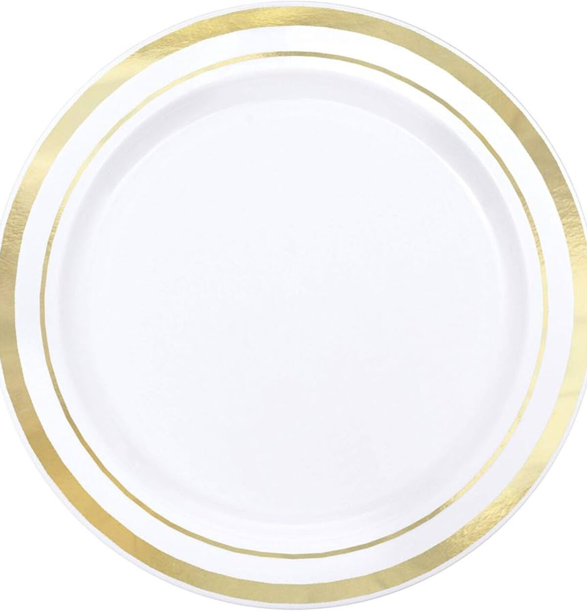 White Plates with Gold Hot Stamp - 10.25 in, 8 ct.