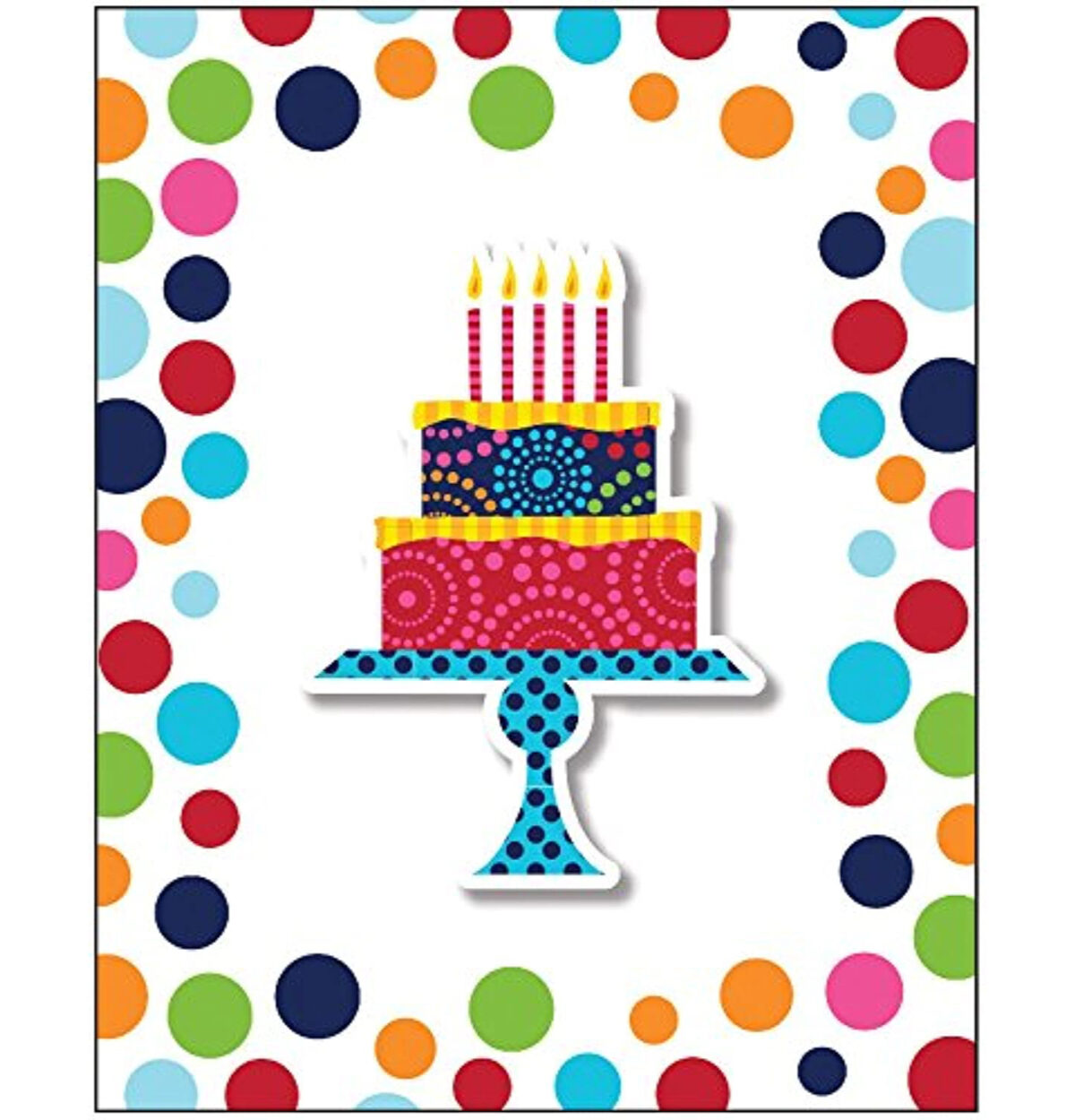Birthday Cake Dots Invitations 8ct.