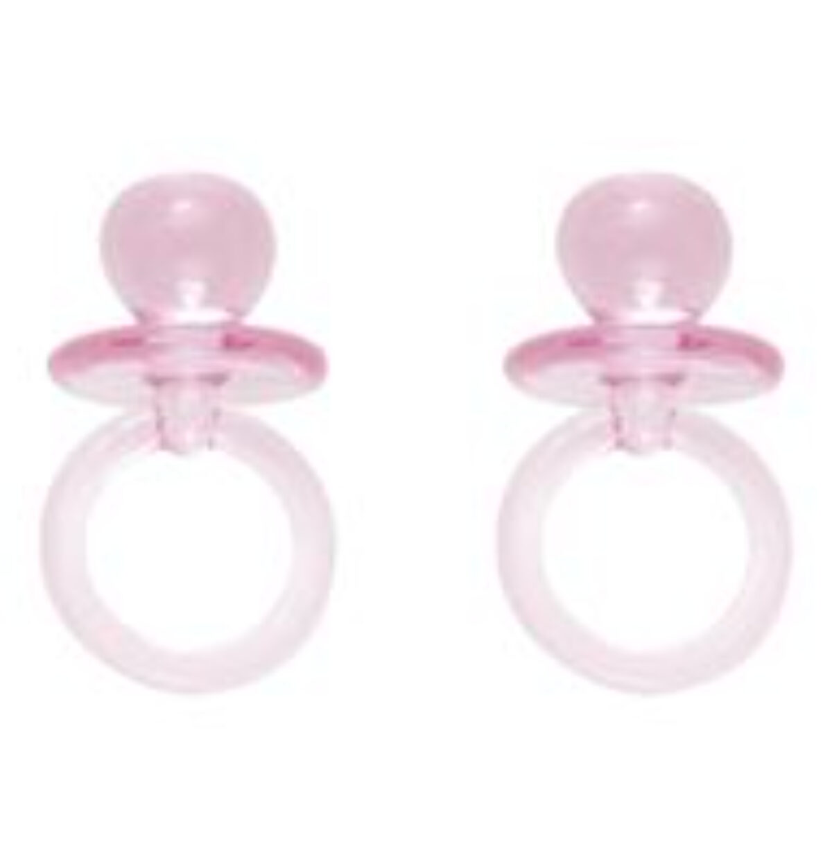 18 PACIFIER 1" PINK CRYSTAL FAVORS