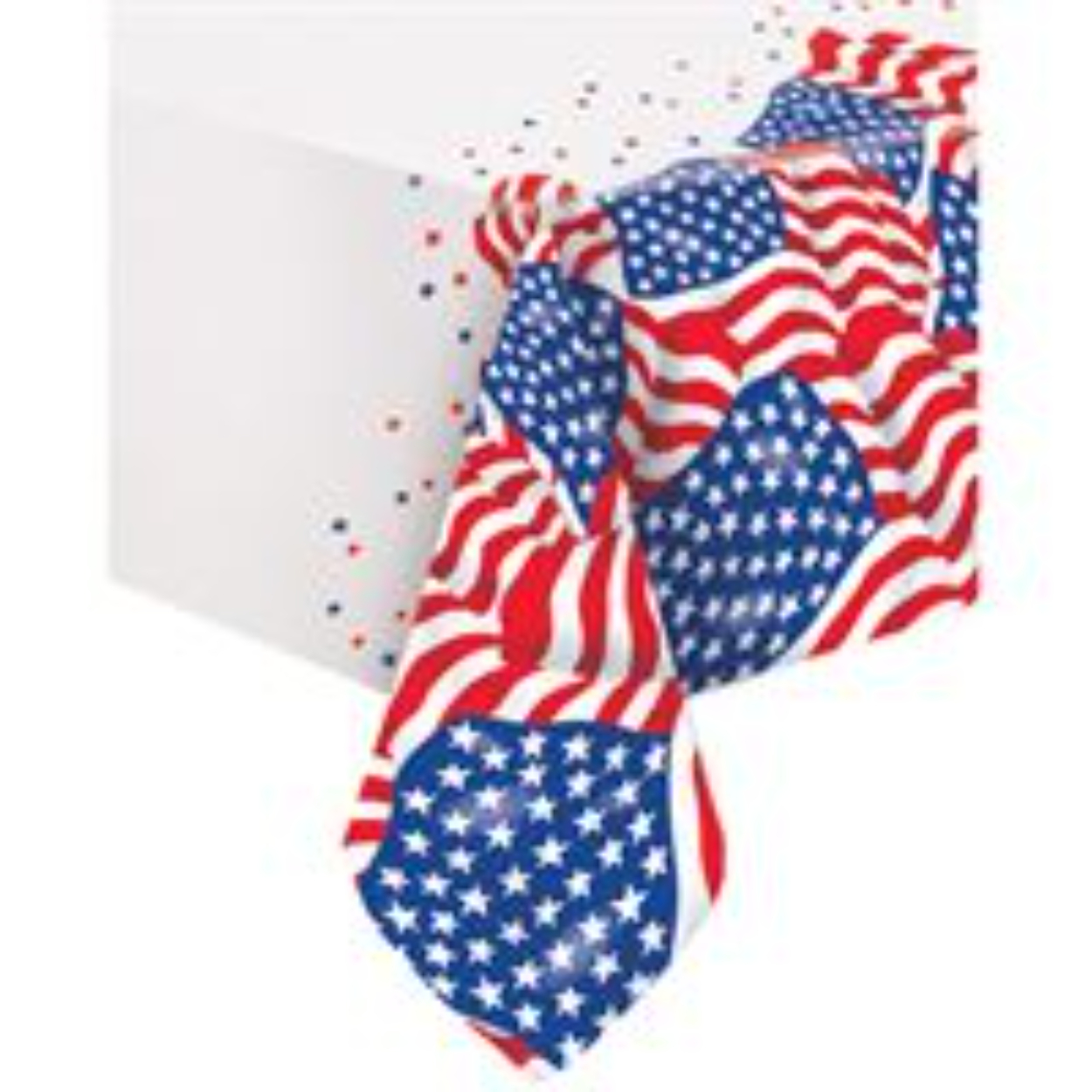 65916271_308_200x200.jpg USA Flag Rectangular Plastic Table Cover 54" x 84" - Image 1