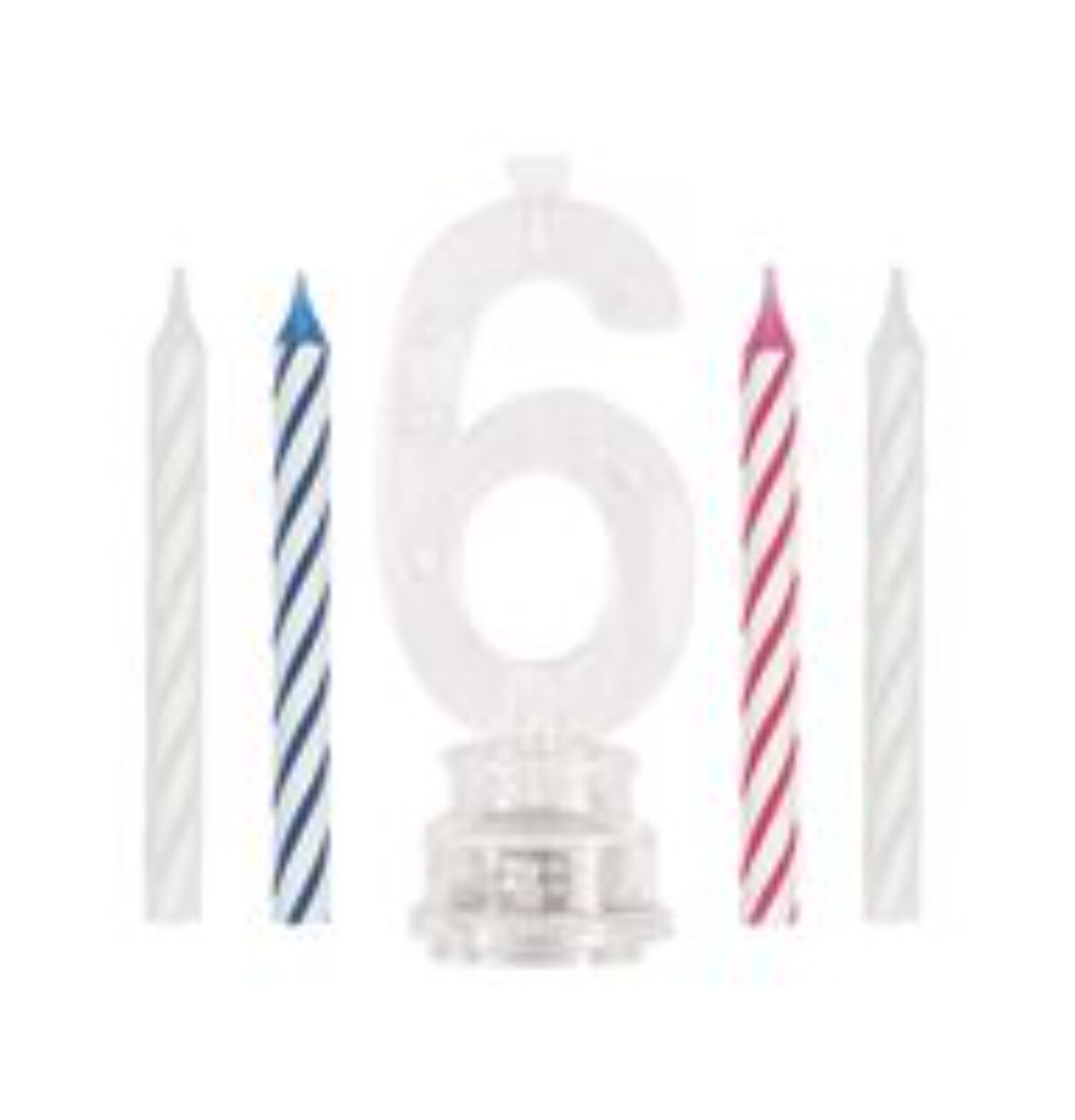 Flashing Number 6 Candle Holder with Birthday Candle