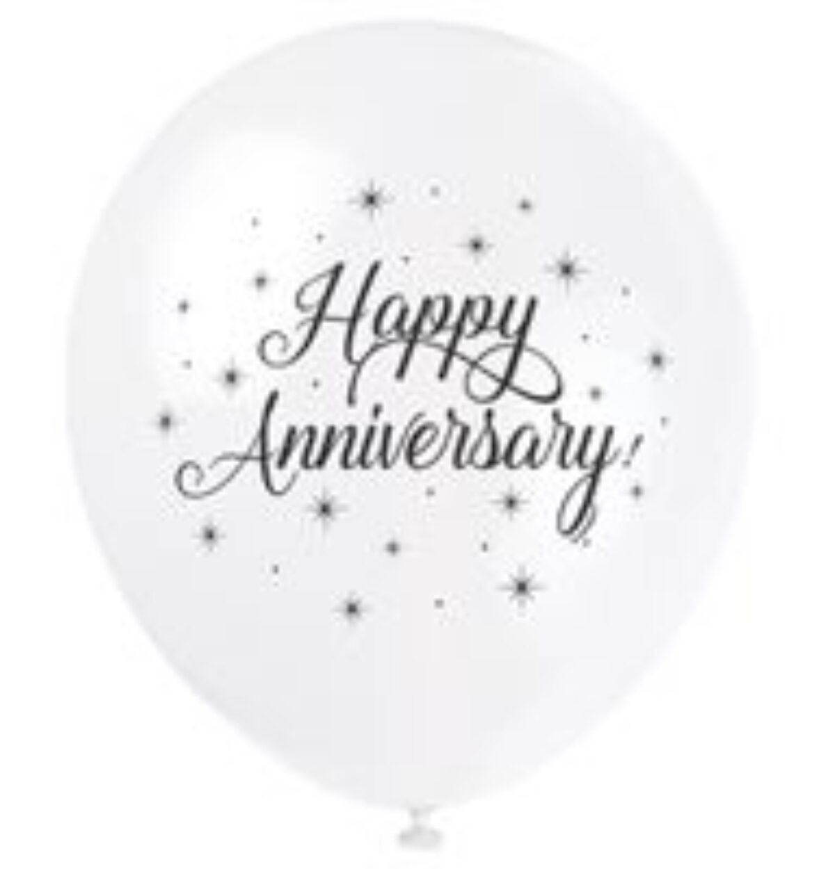 White Happy Anniversary 12" Latex Balloons 8ct.