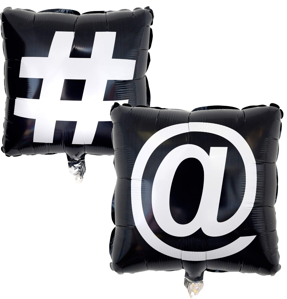 18" Social Media Mylar Hashtag, @ Ballon