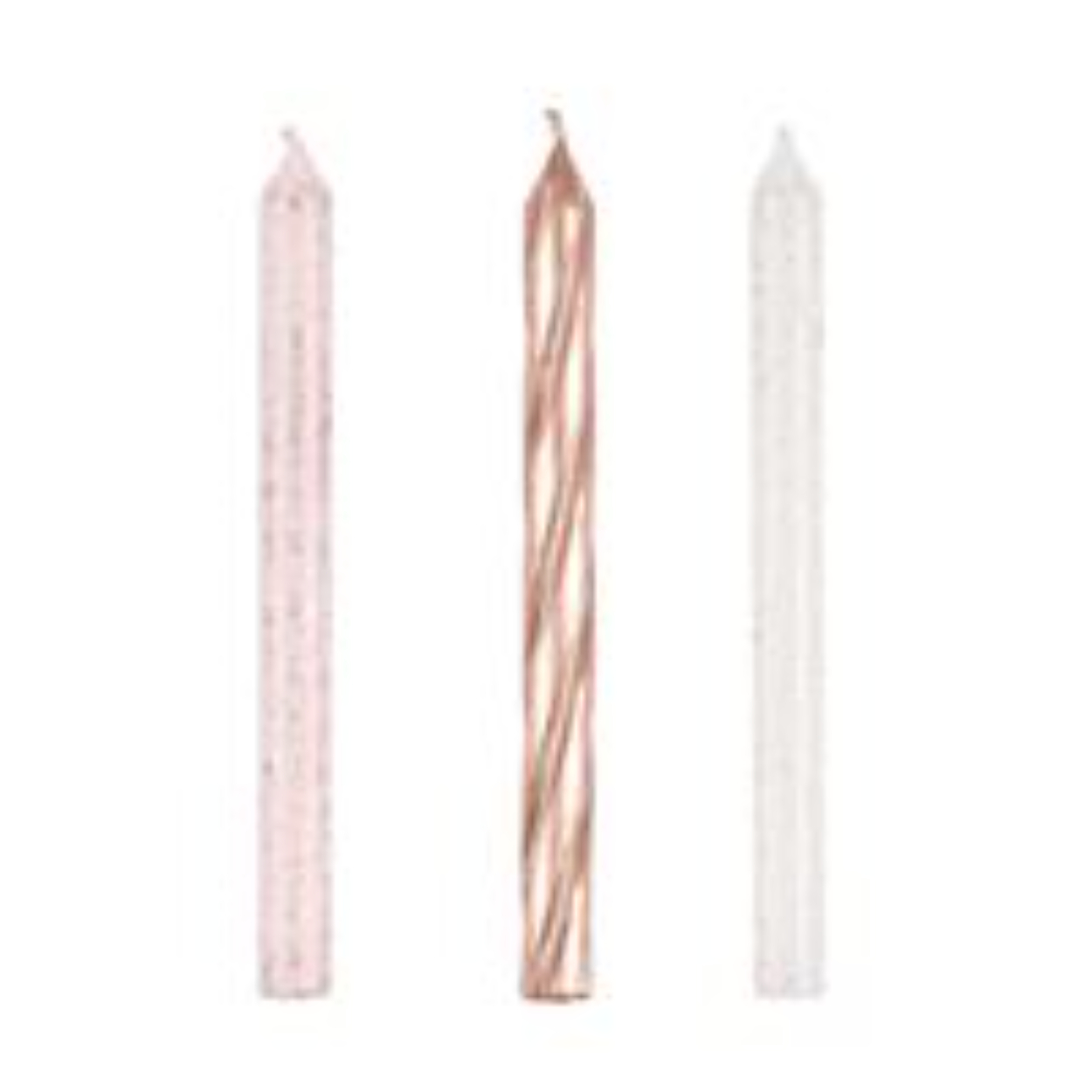 71750448_194_200x200-1.jpg Rose Gold Glitter Spiral Birthday Candles 24ct - Image 1