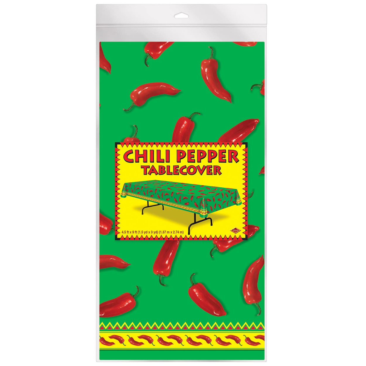 717j3xyrLiL-1.jpg Fiesta Chili Pepper Table Cover 54" x 108" - Image 1