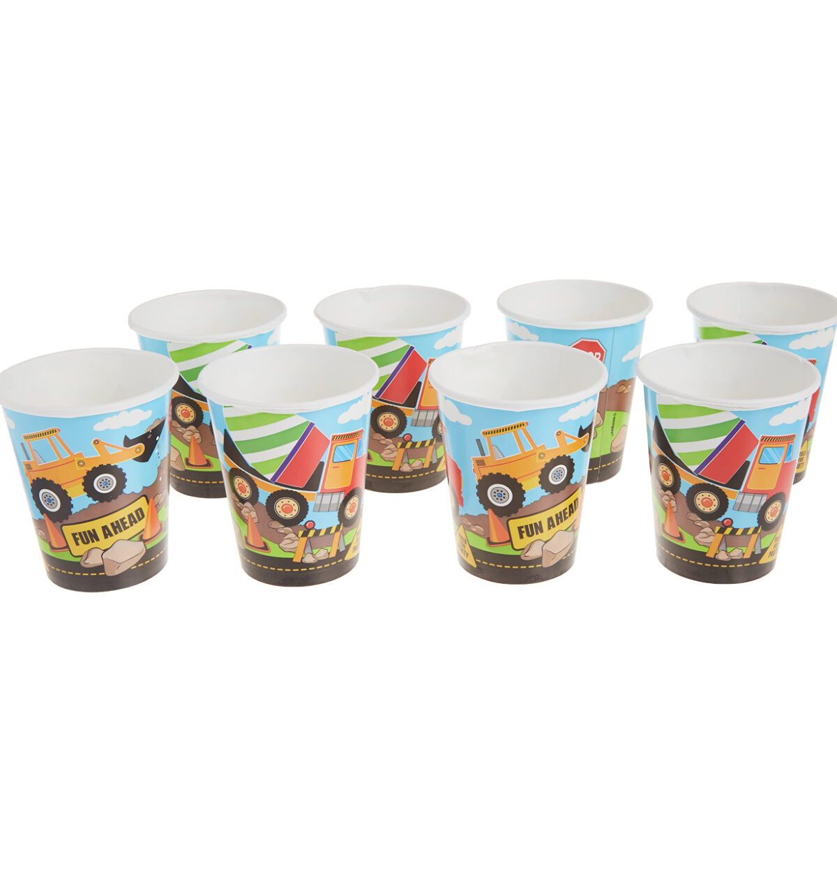 Construction Party 9oz Paper Cups 8ct.
