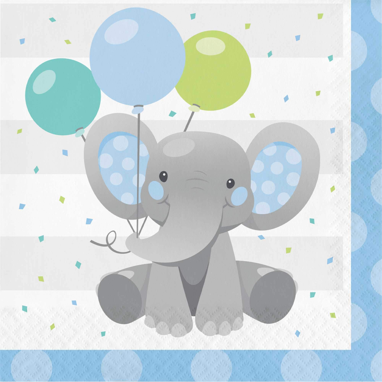 71ipZUkq25L-1.jpg Enchanting Elephants Boy Lunch Napkins - 16ct. - Image 1
