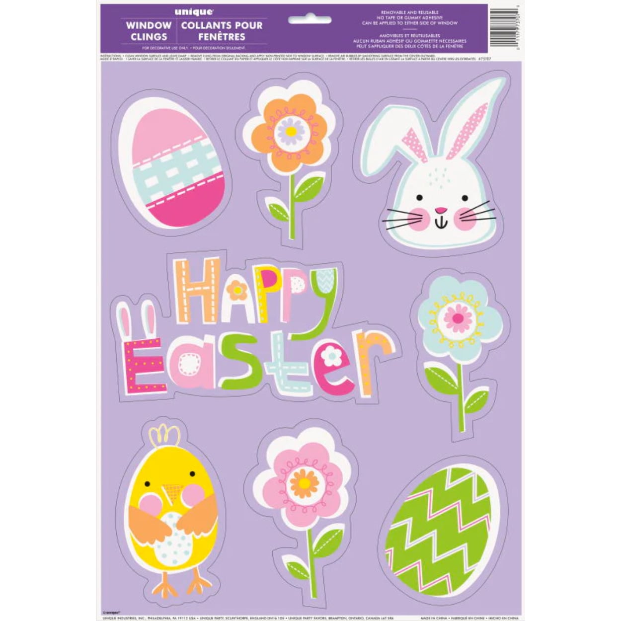 73707.jpg Lilac Easter Window Clings Sheet - Image 1