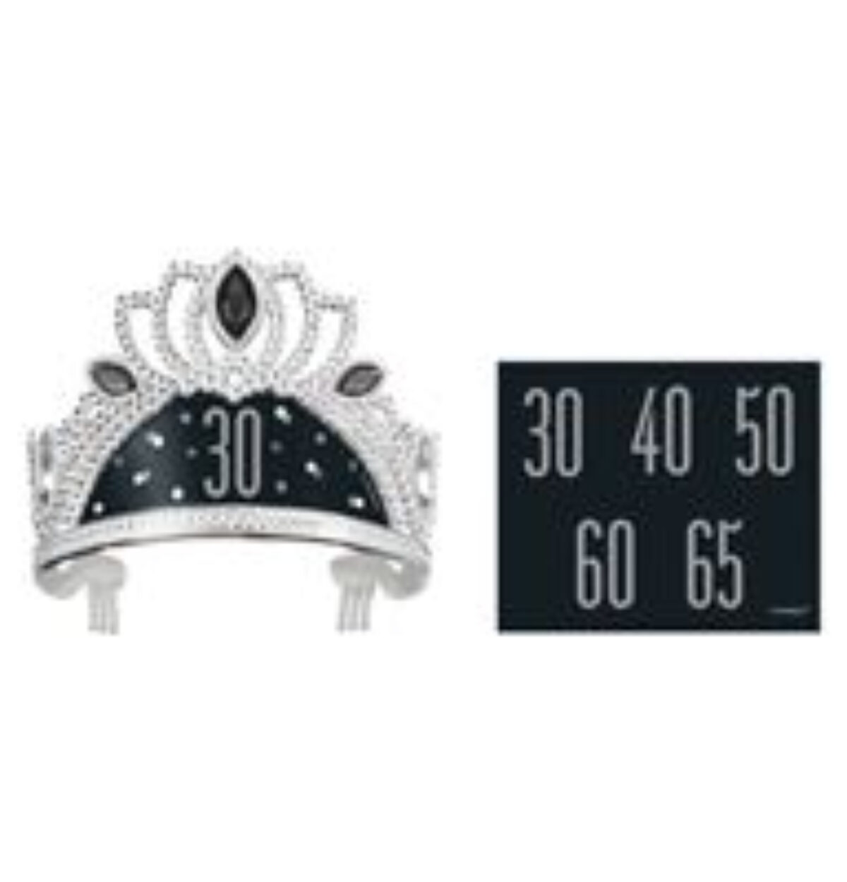 Birthday Black Glitz Plastic Tiara with Number Stickers