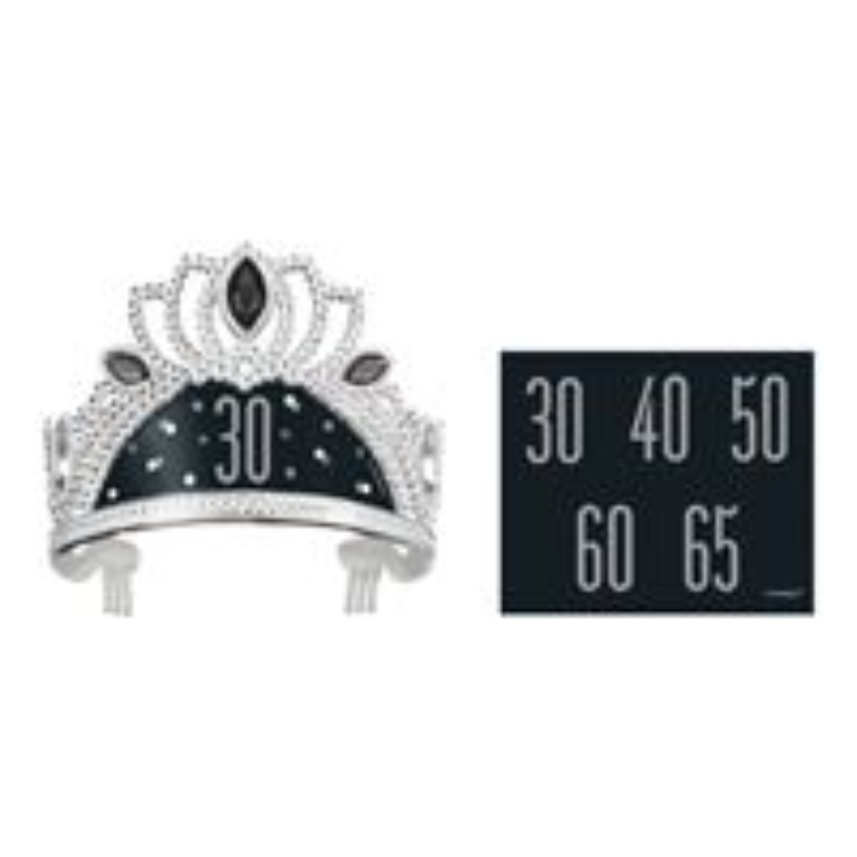 76202315_185_200x200.jpg Birthday Black Glitz Plastic Tiara with Number Stickers - Image 1
