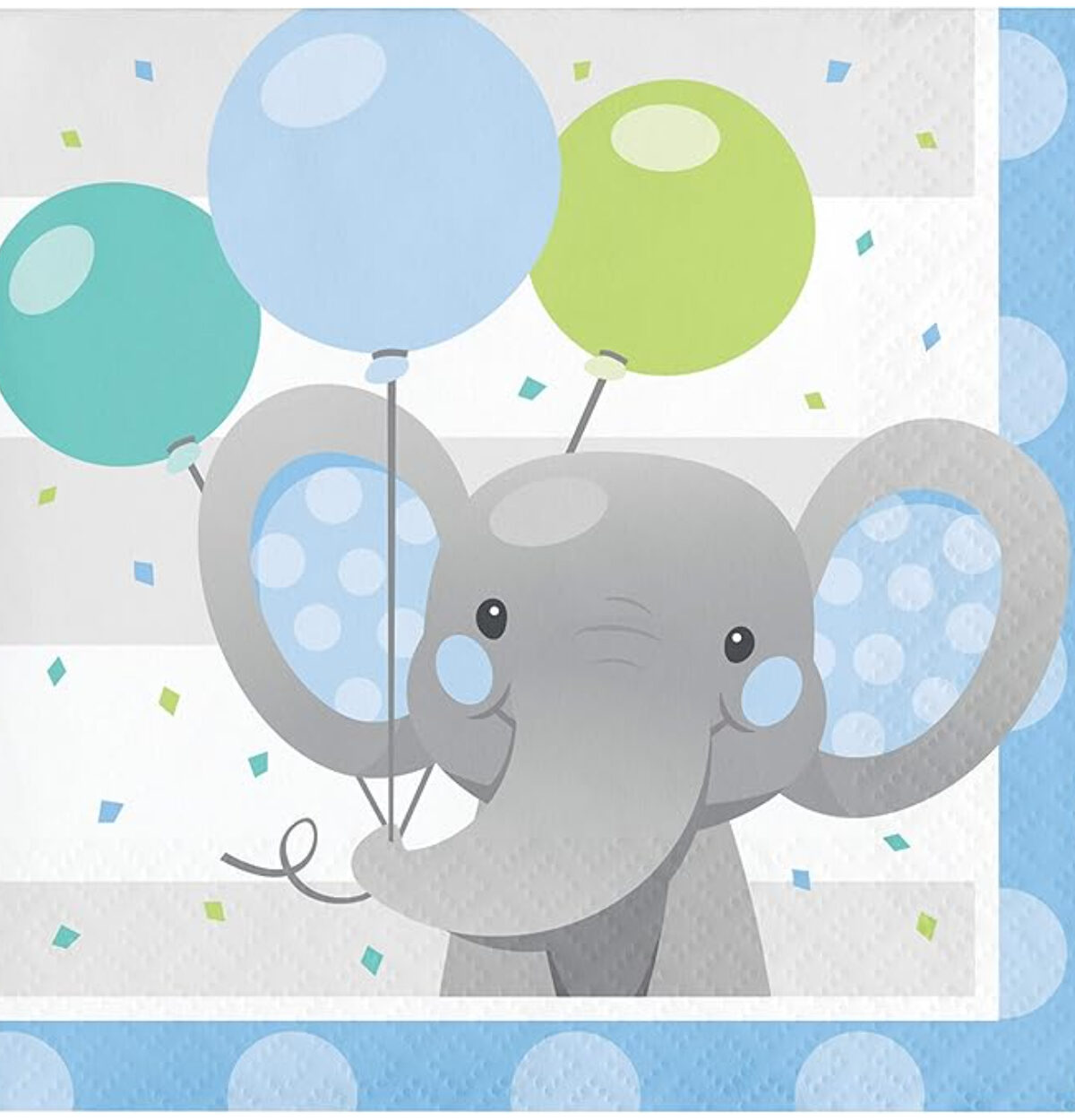 Enchanting Elephants Boy Beverage Napkins - 16ct.