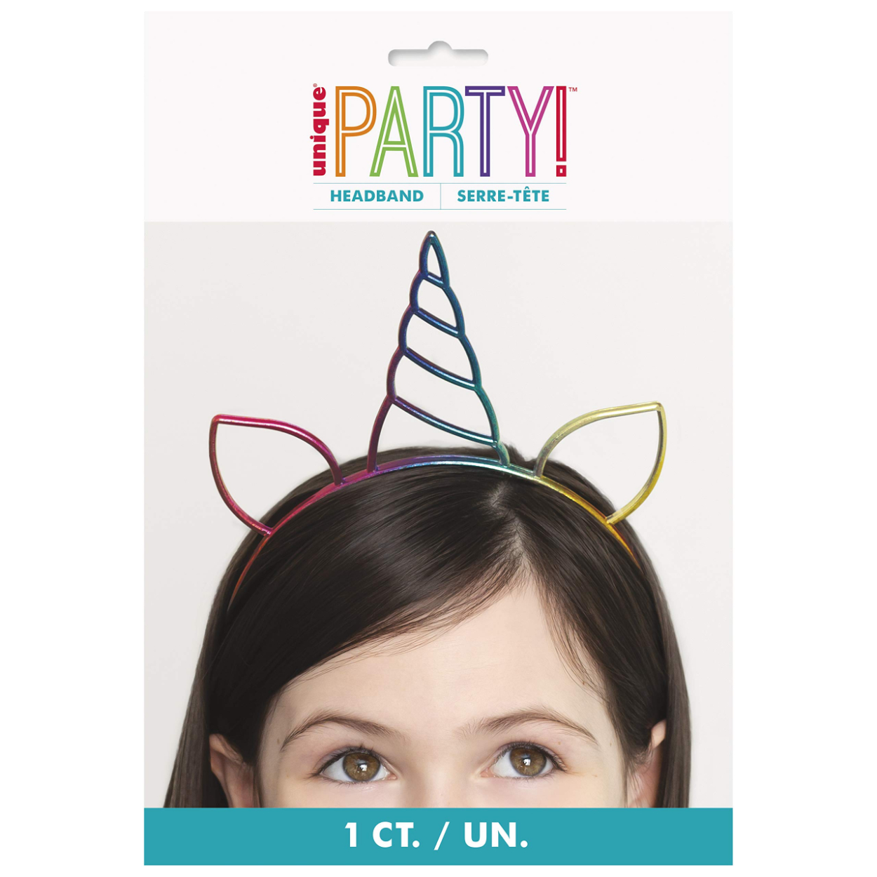 81bAyZdBBWL-1-1.jpg Rainbow Unicorn Party Headband 1ct. - Image 1