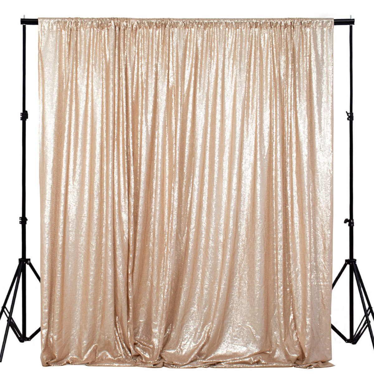 5' x 10' SEQUIN FABRIC BACKDROP CURTAIN - Champagne