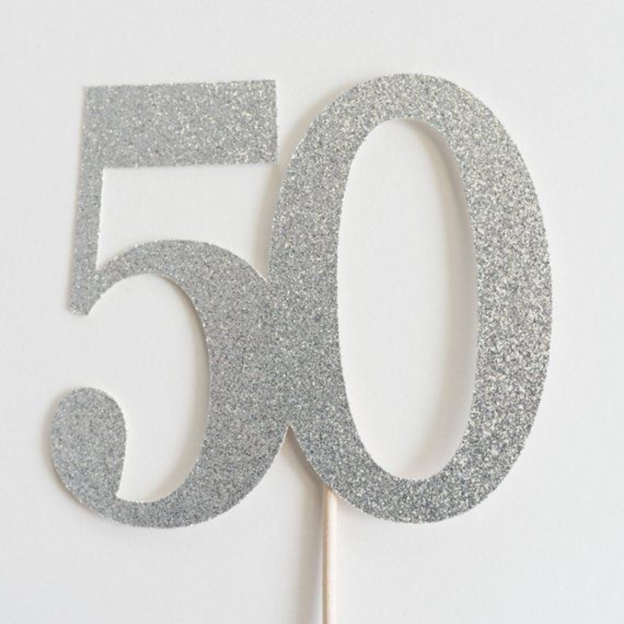 9c11404050ec1a91ec419bfb18baa2ca.jpg Silver 50 Cake Topper - Image 1