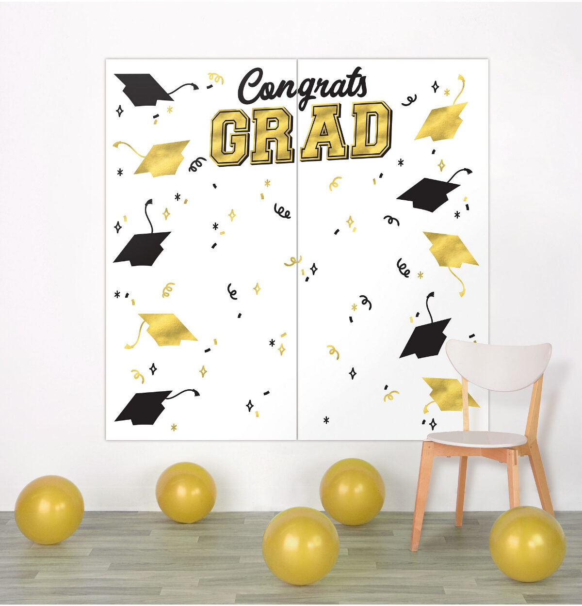 Grad Backdrop, Black Silver Gold