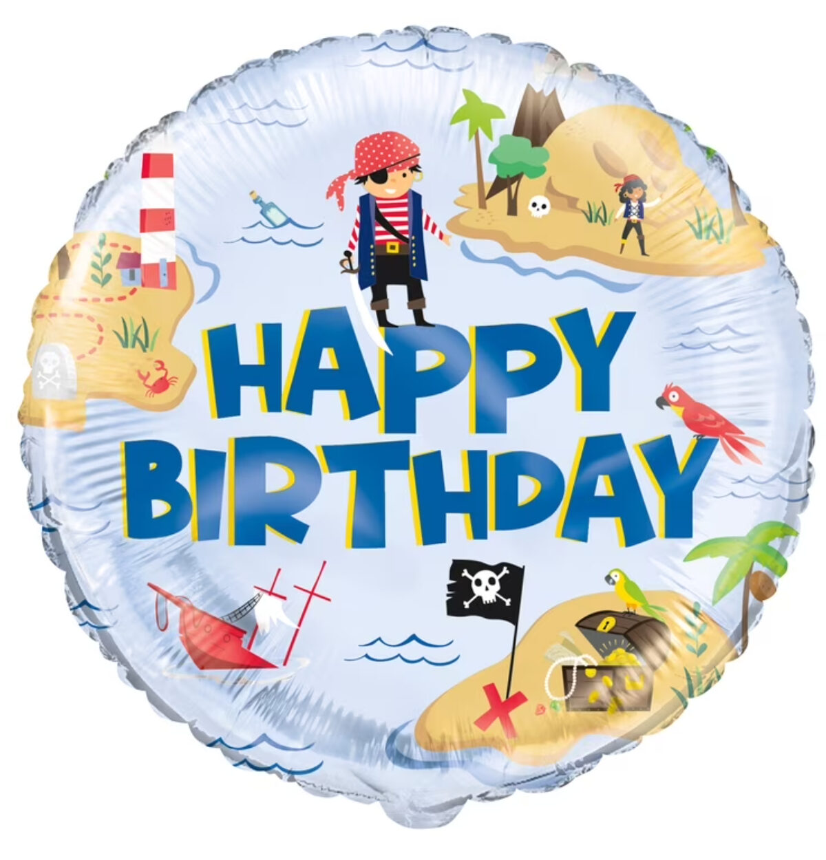 Ahoy Pirate Round Foil Balloon 18" Package