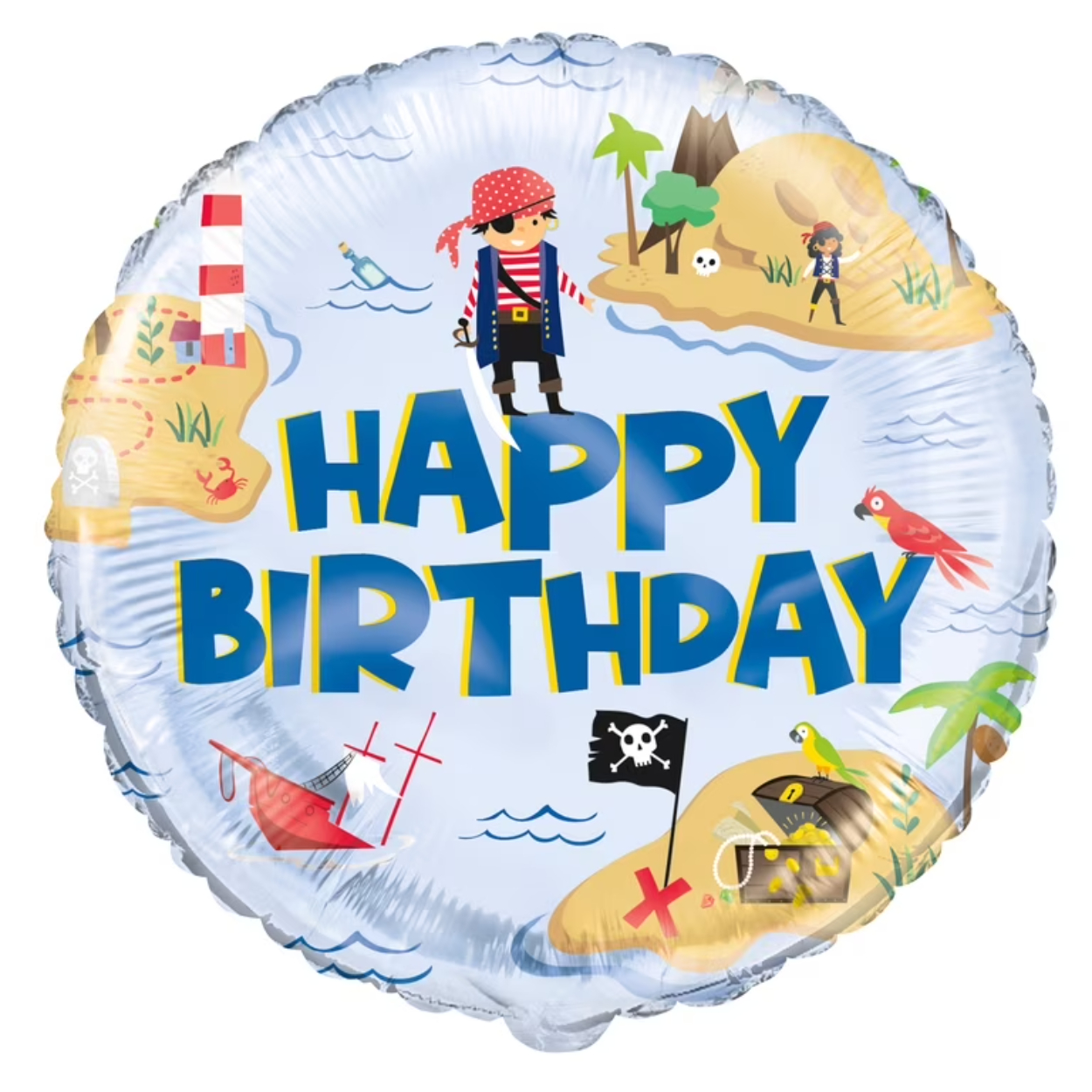 Ahoy-Pirate-18-Mylar-Balloon-Each_f8aa3fb1-864c-47f2-b59a-4d2674da6255-1ebfbb2978b157a8e3162a254ec75.jpg Ahoy Pirate Round Foil Balloon 18" Package - Image 1