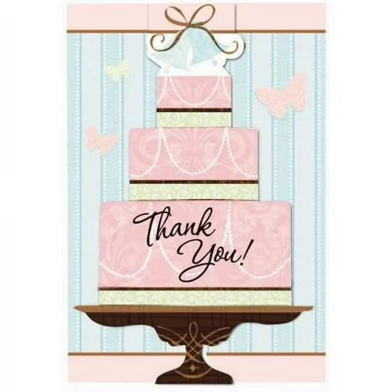 Bridal-Shower-Blushing-Bride-Thank-You-Notes-w-Envelopes-20ct_aac06bdb-0677-470e-a16a-ec0fae44bf7a-a.jpg Blushing Bride Wedding Thank You Cards - Image 1