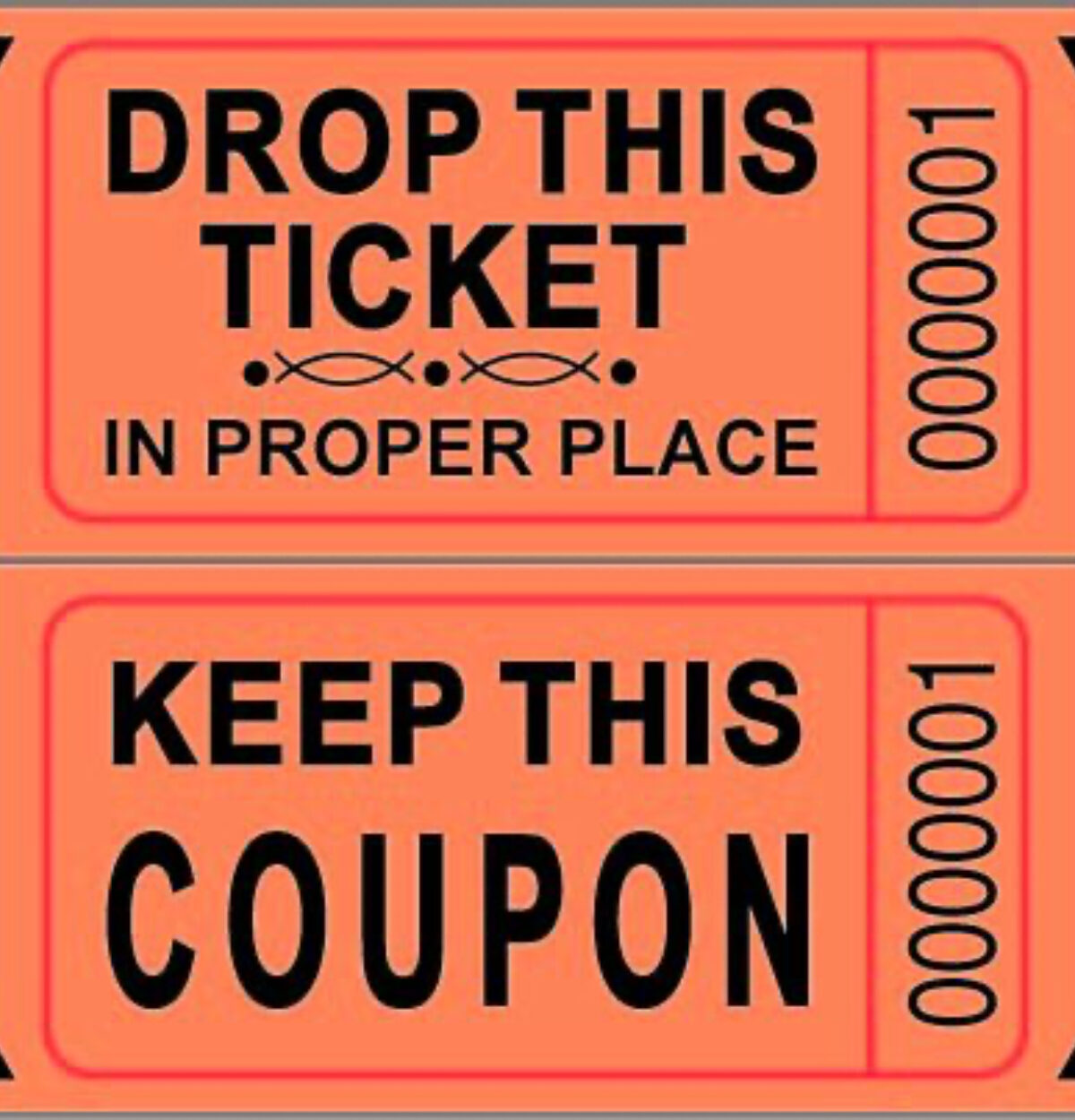 Double Ticket Roll - Orange 2000ct.