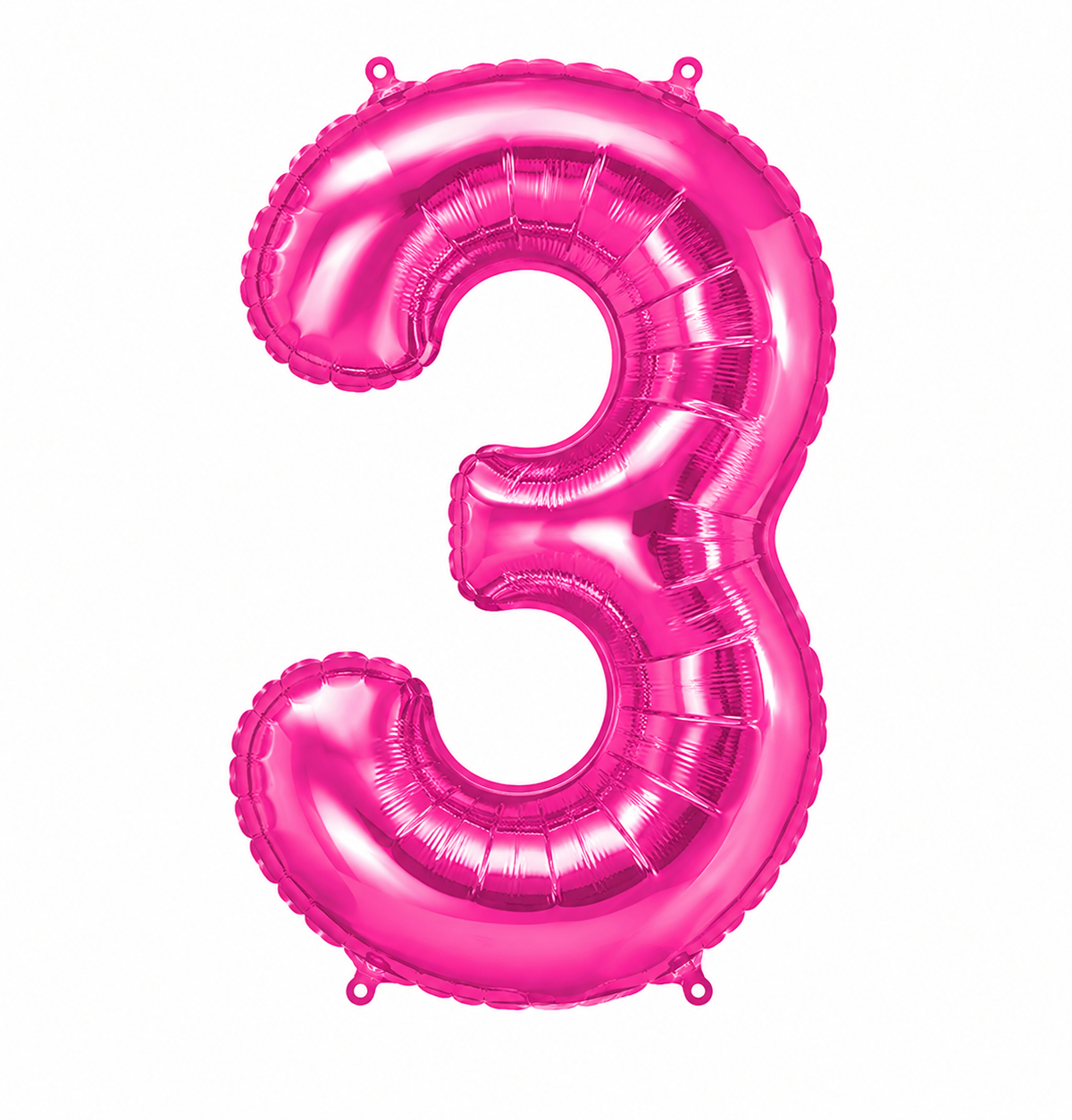 34"  Hot Pink Number 3 Foil Balloon