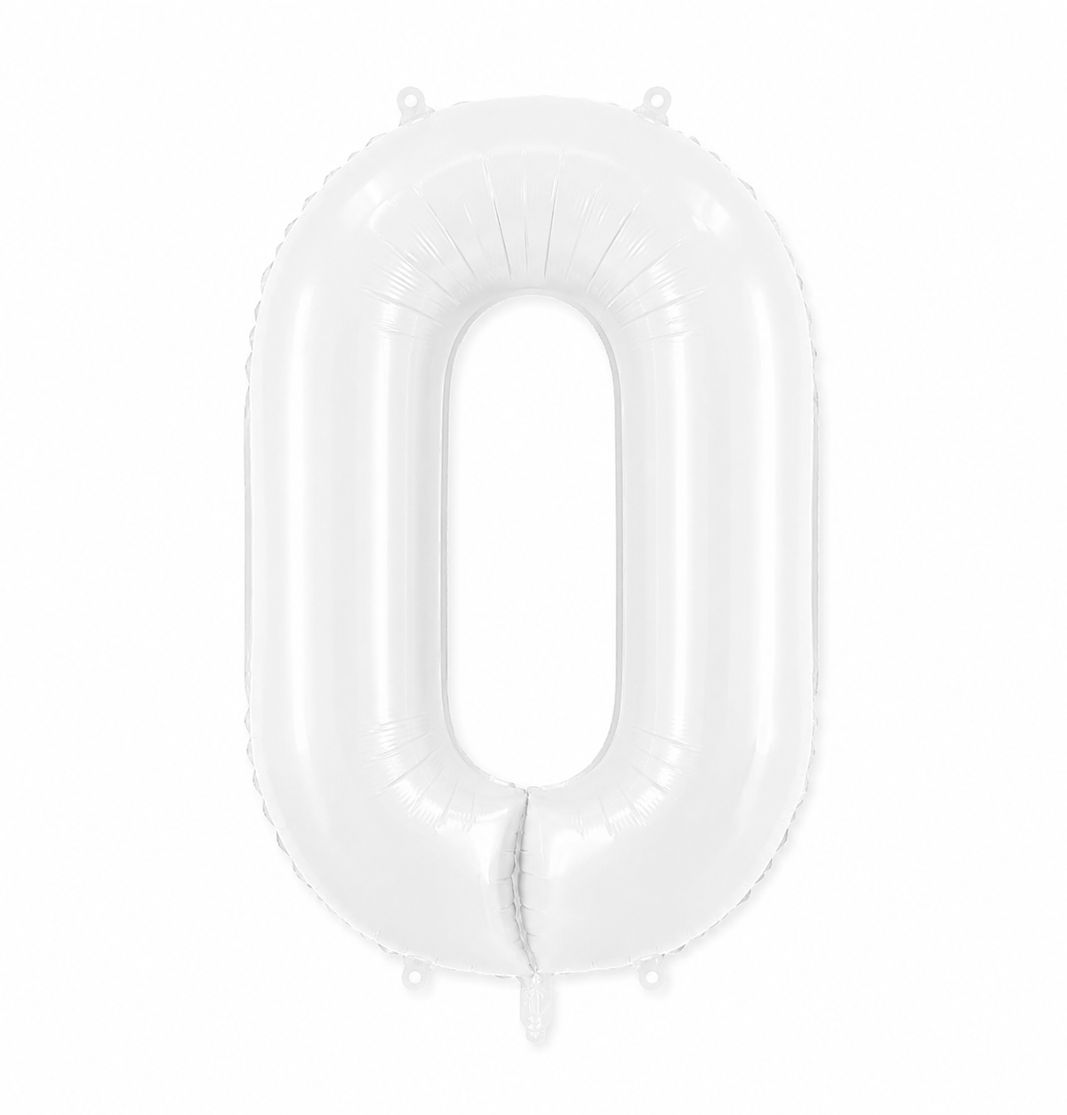 34" White Number 0 Foil Balloon