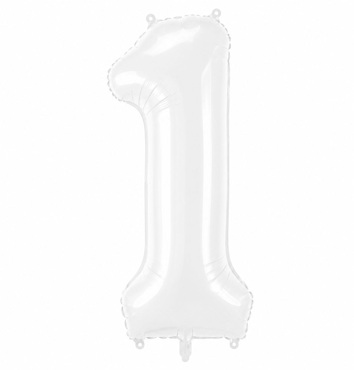 34" White Number 1 Foil Balloon