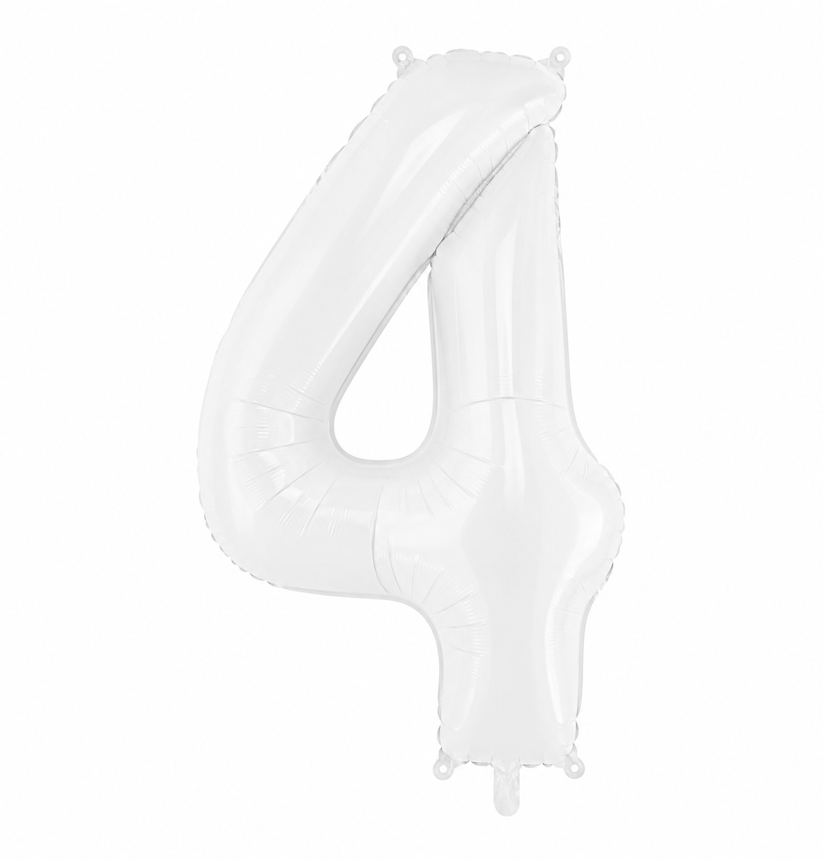 34" White Number 4 Foil Balloon