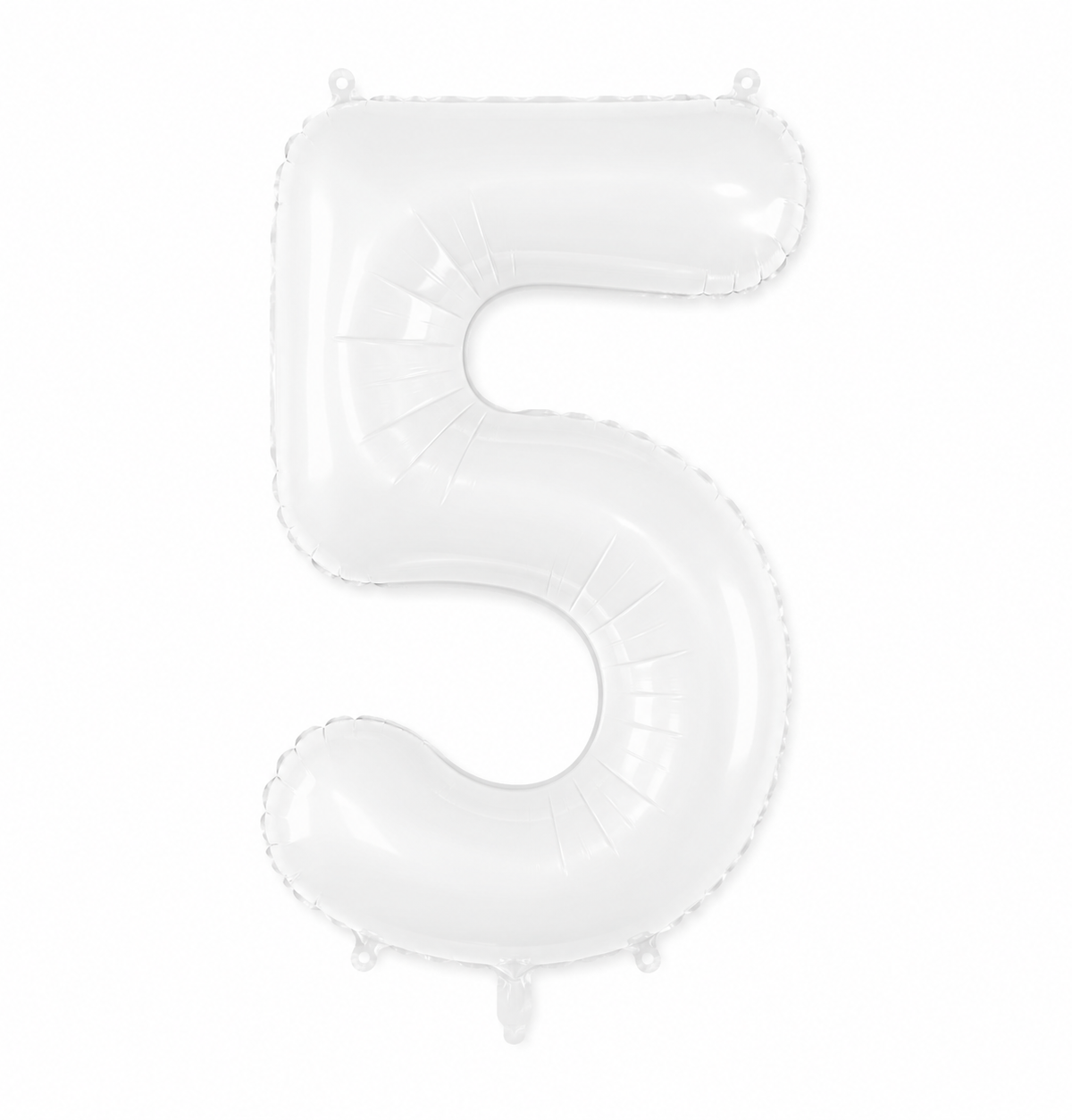 34" White Number 5 Balloon