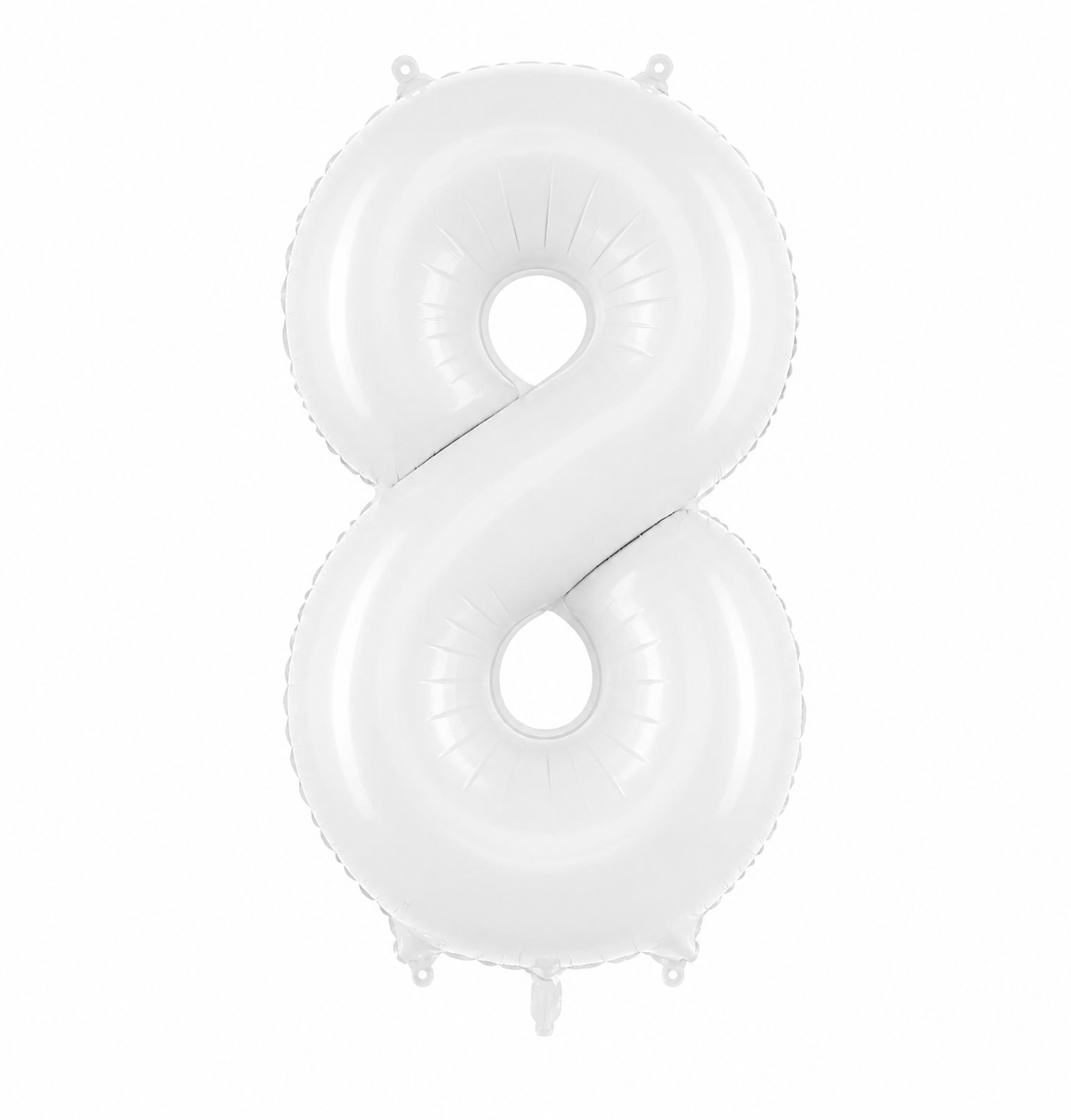 34'' White Number 8 Foil Balloon