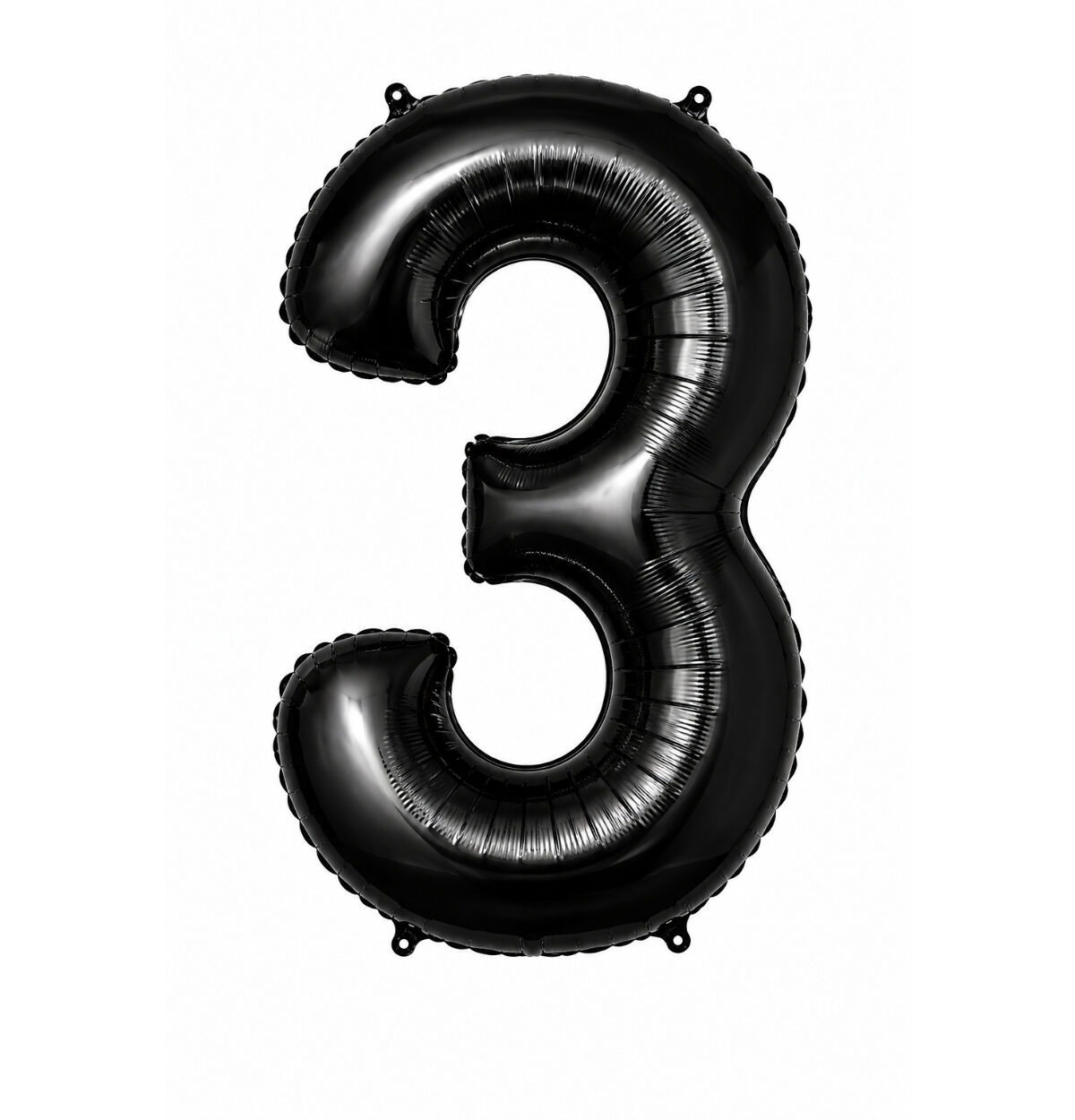 34" Black Number 3 Foil Balloon