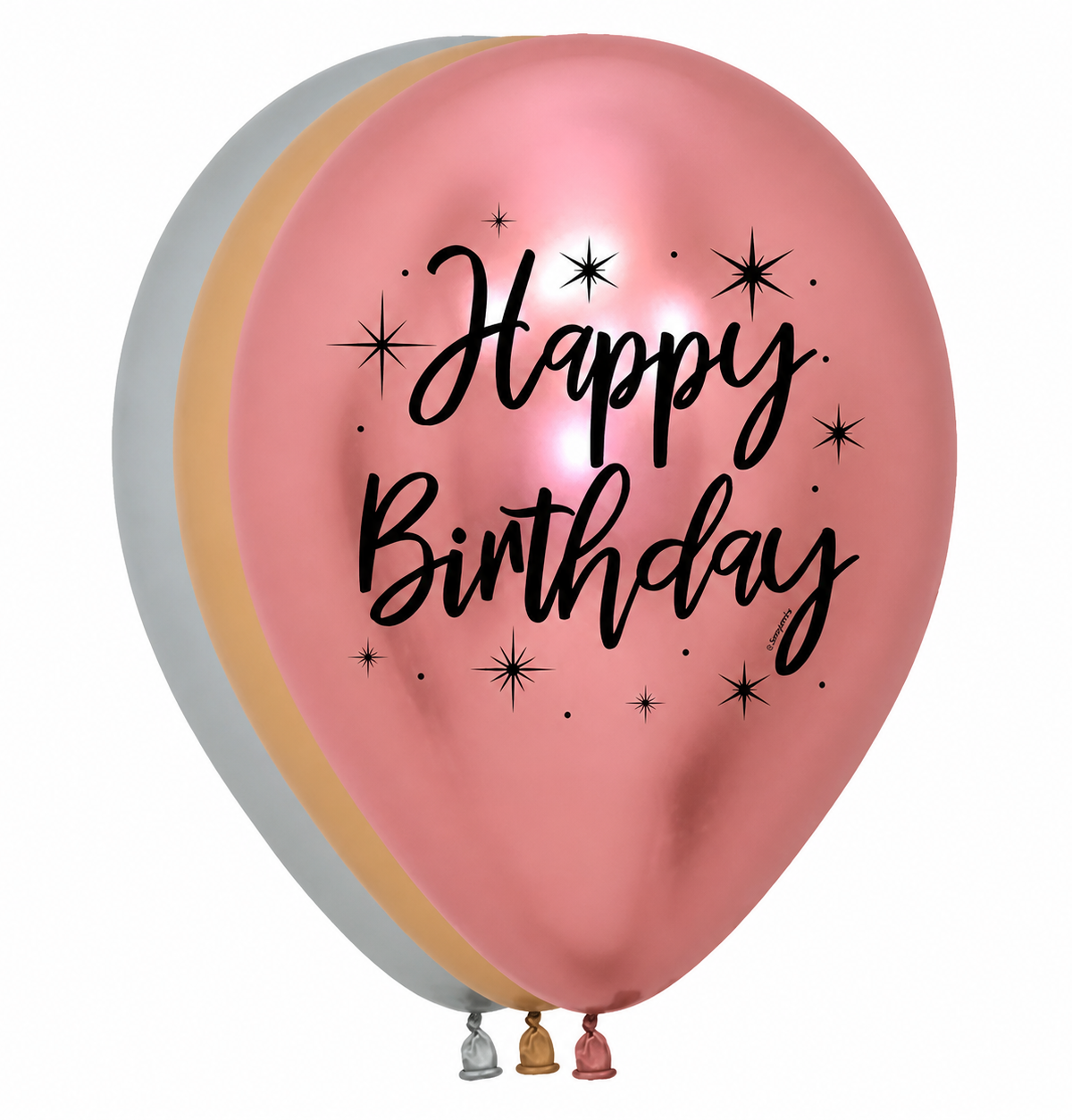 Happy Birthday Reflex Deluxe Latex Balloons - 11 in, Assorted