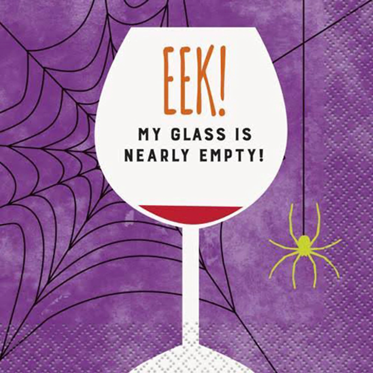 EEK-Empty-Glass-Halloween-Cocktail-Napkins-5-in-16ct_f1b52094-ef96-4cf4-b5e9-c0c824223131-d56f545ba3.jpg Eek Empty Glass Halloween Beverage Napkins 16ct. - Image 1