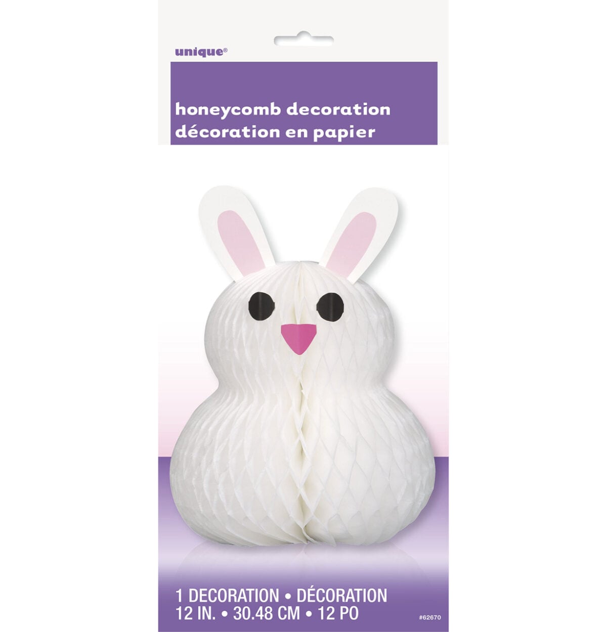 Bunny Shaped Honeycomb Hanging Decoration