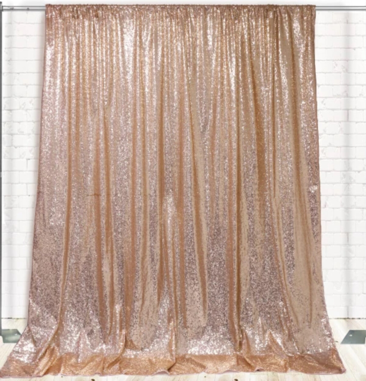 5' x 10' SEQUIN FABRIC BACKDROP CURTAIN - ROSE GOLD