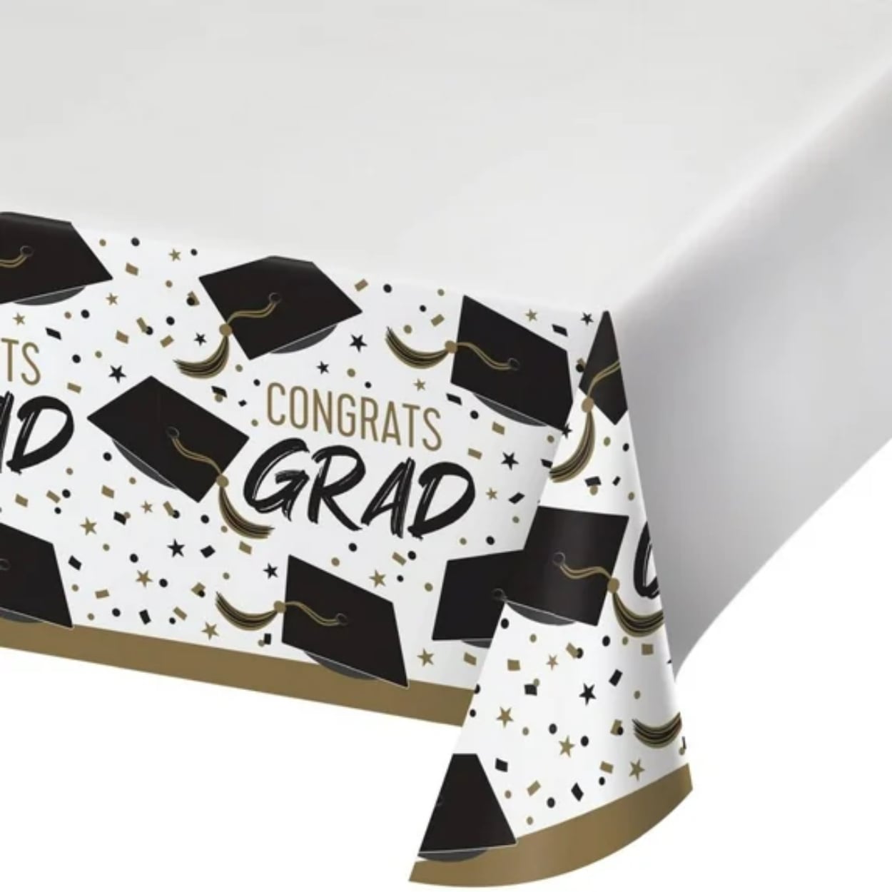 Golden-Grad-Paper-Tablecloth_d8e2d0ef-62b3-4f52-b8e5-4267060ec0e7-023c5243fdd6fd67576ba058efd585bf-j.jpg GOLDEN GRAD PAPER TABLE COVER 1CT. - Image 1