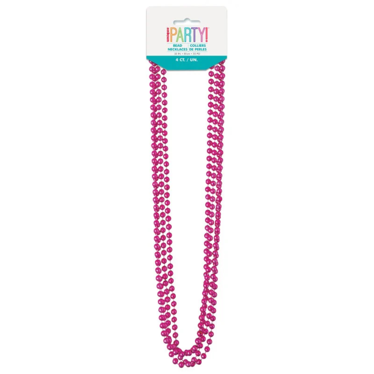 IMG_0004.jpg 32" Beads Hot Pink Metallic 4ct - Image 1