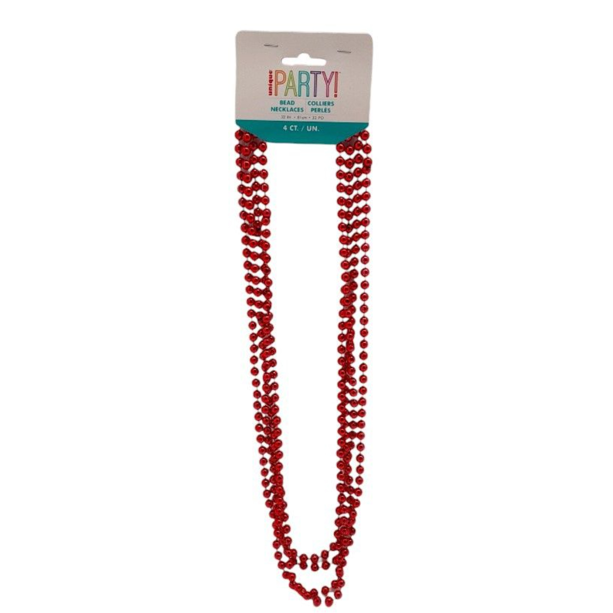 IMG_0006-1.jpg 32" Beads Red Metallic 4ct. - Image 1