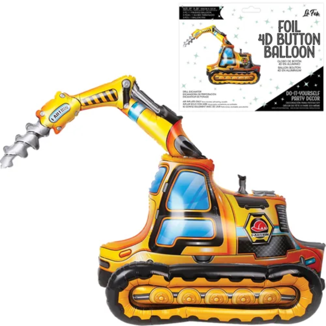 LF-42021.jpg DRILL EXCAVATOR 4D BUTTON AIR INFLATE BALLOON - Image 1