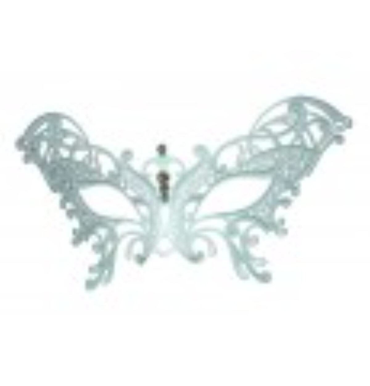 Laser-cut Metal Elegant White Venetian Mask w/ Stones