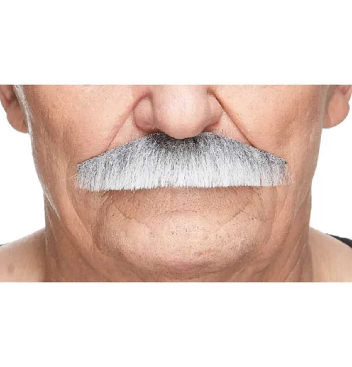 POLICEMAN FAKE MUSTACHE GRAY & WHITE