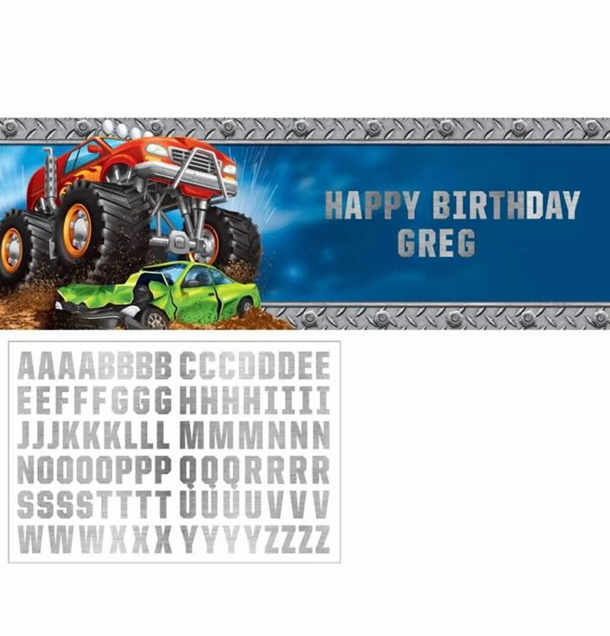 Monster Truck Rally Giant Party Banner