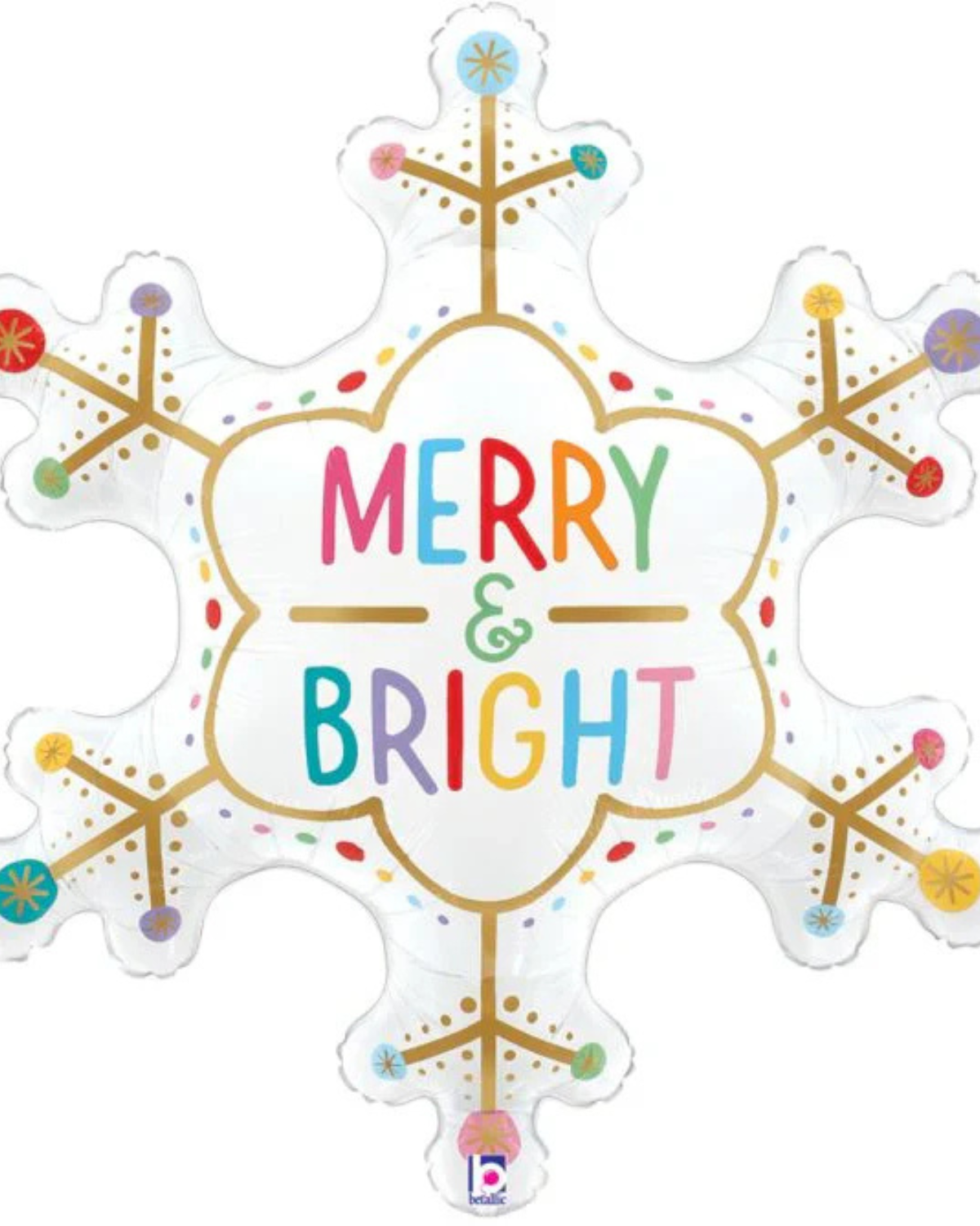31" Merry and Bright Snowflake Balloon