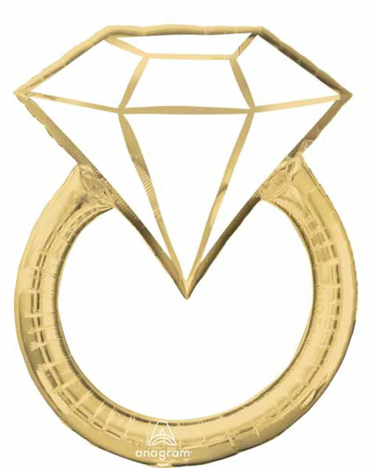 30" Wedding Gold Diamond Ring Balloon