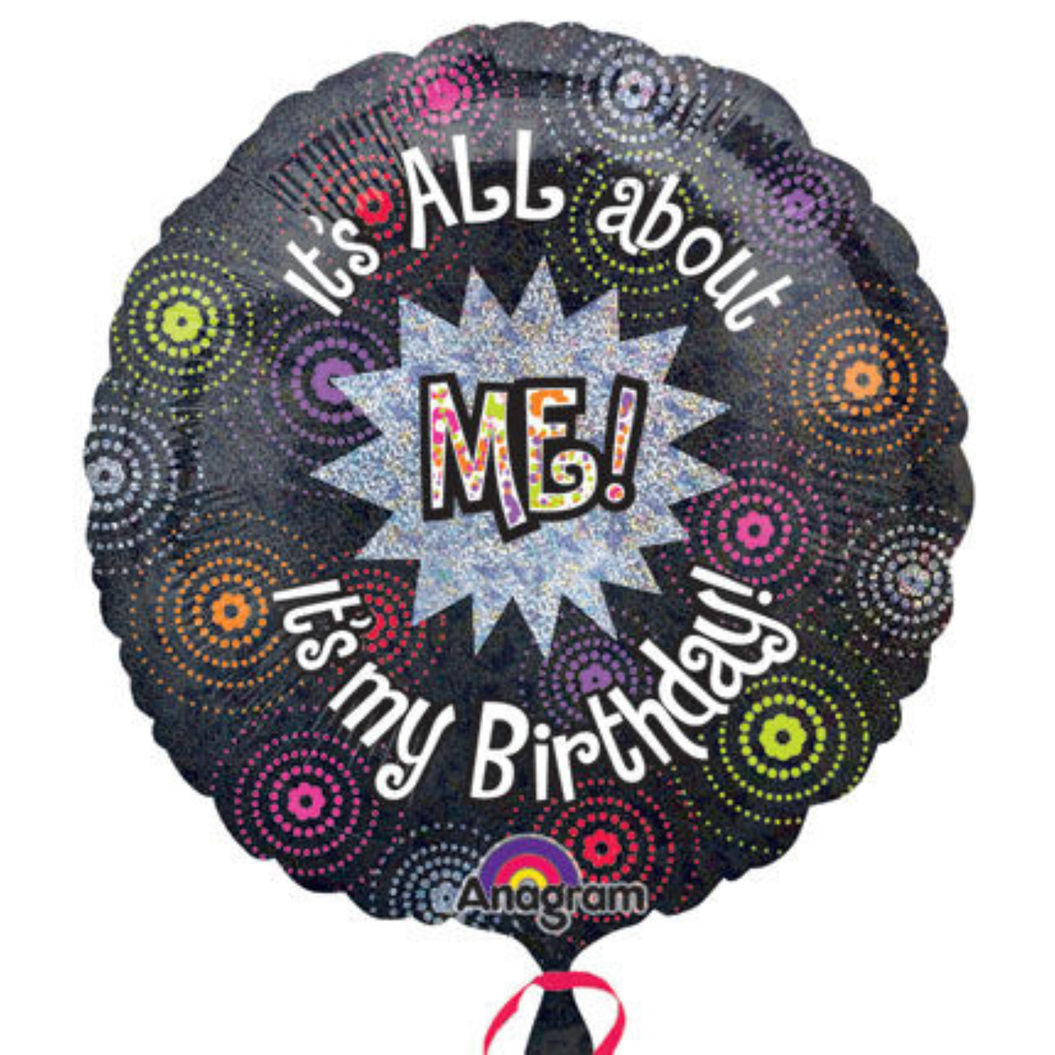 Mylar-1-17.png 18" All About Me Birthday Holographic Balloon #215 - Image 1
