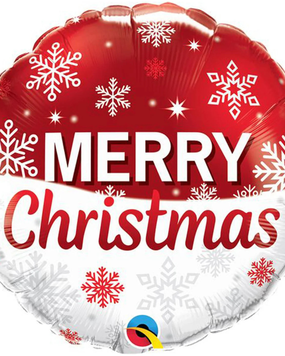 18" Christmas Snowflakes Red Balloon