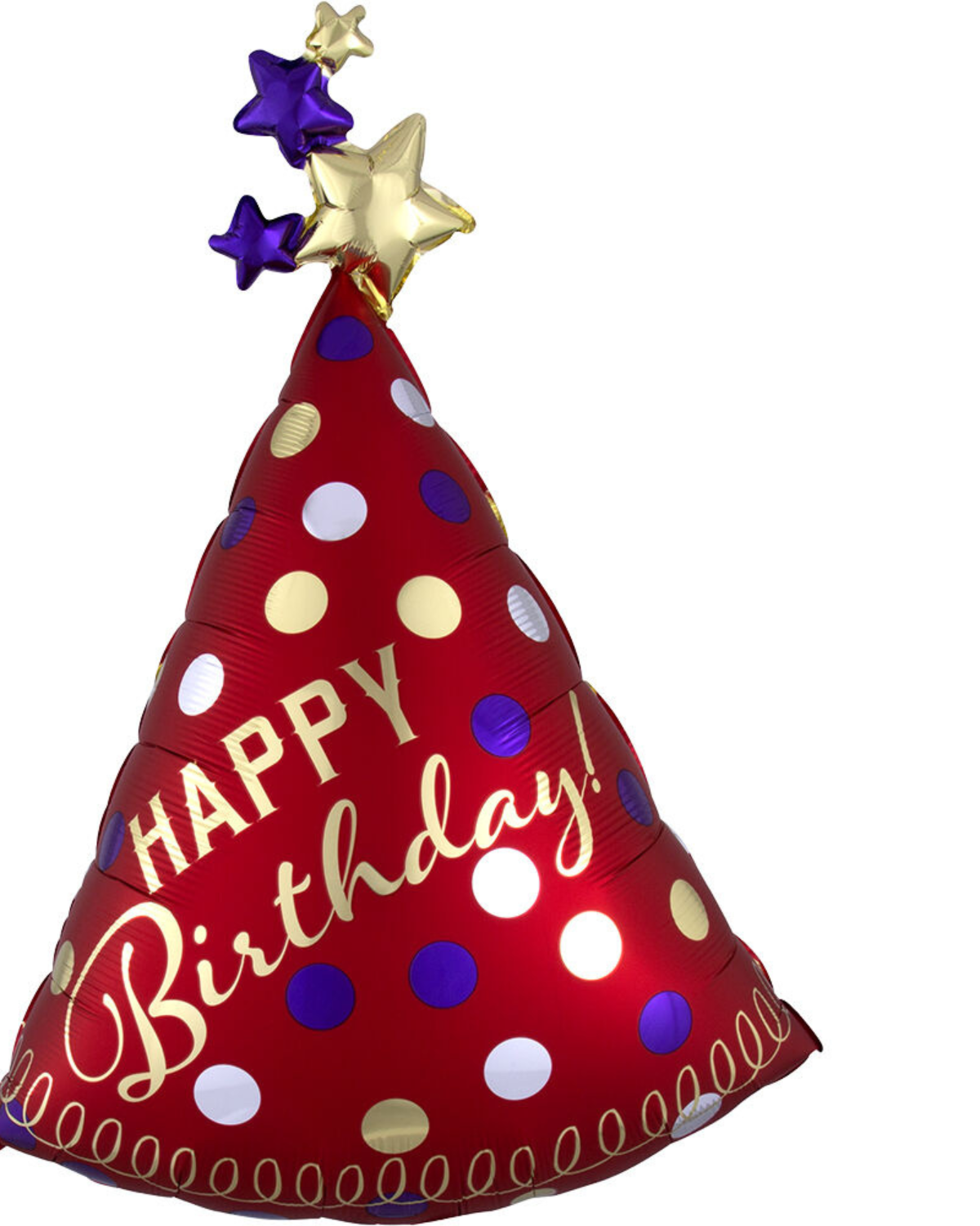 36" Red Satin Party Hat Balloon