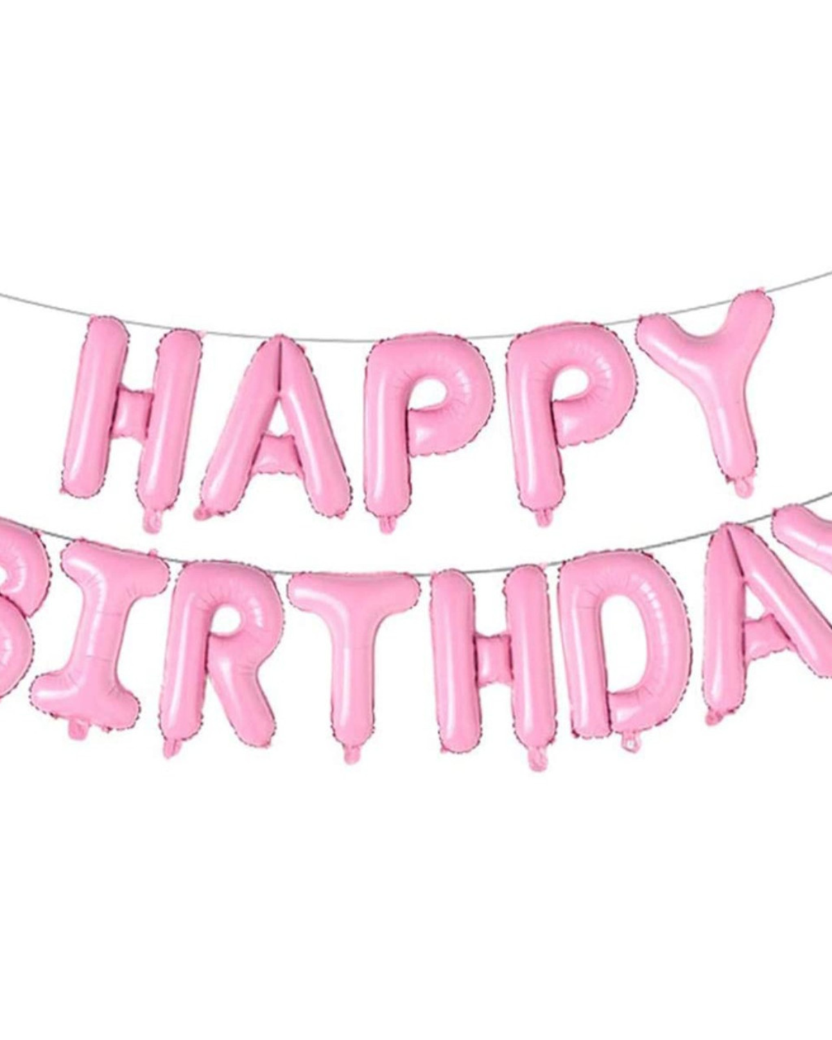 Pastel Pink Happy Birthday Letter Balloon Banner - 14 in