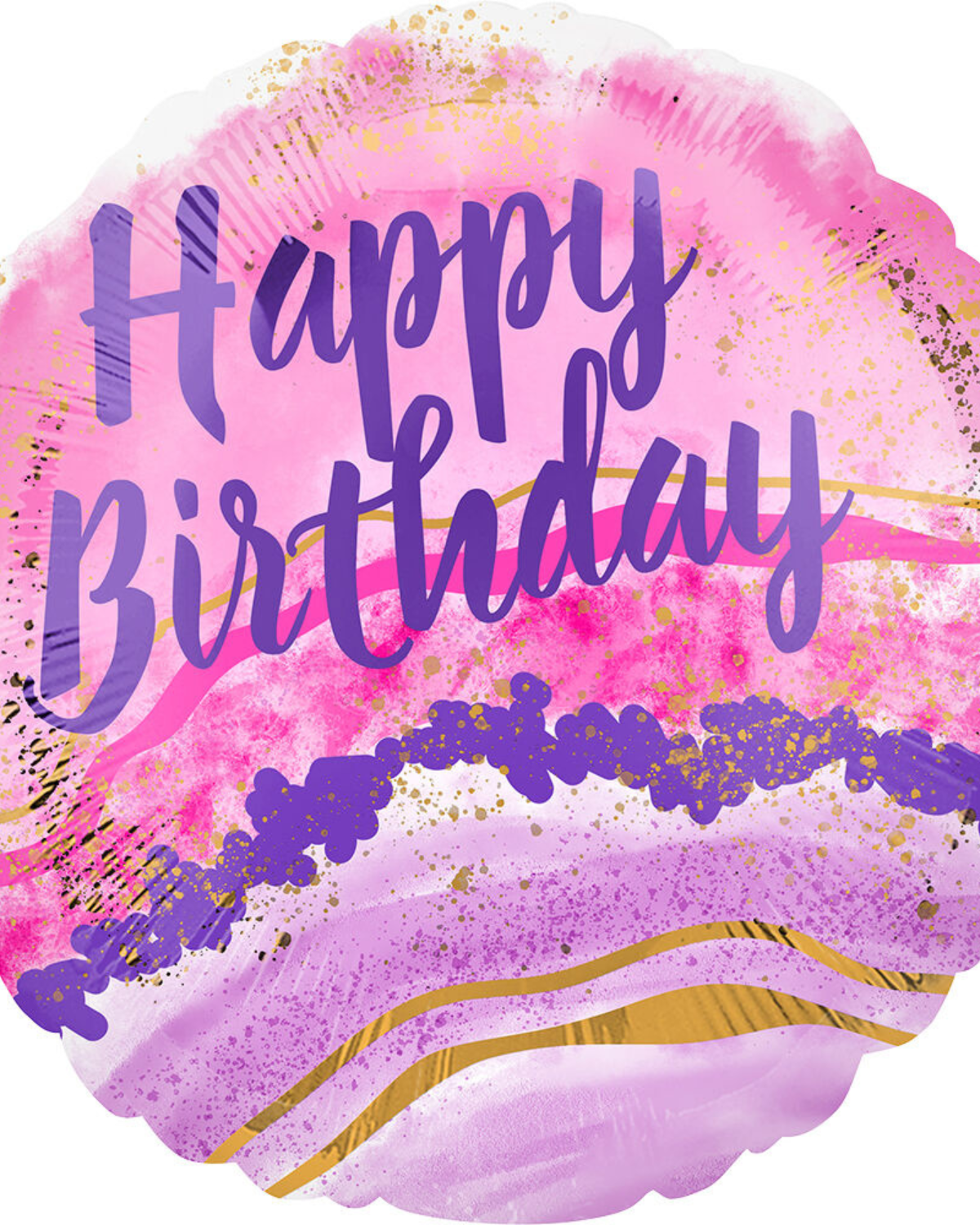 17" Happy Birthday Watercolor Marble Balloon #137