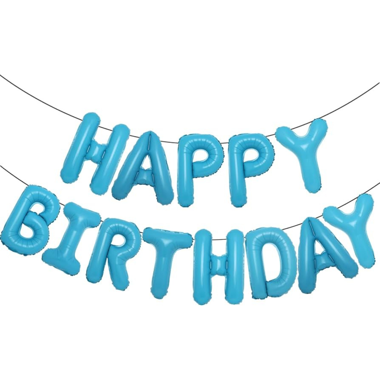 Mylar-1-40-.png Pastel Blue Happy Birthday Letter Balloon Banner - 14 in - Image 1